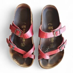 Birkenstock Mayari Birko-Flor Sandals Burgundy EU 37 Comfort Shoe Neutral Basic